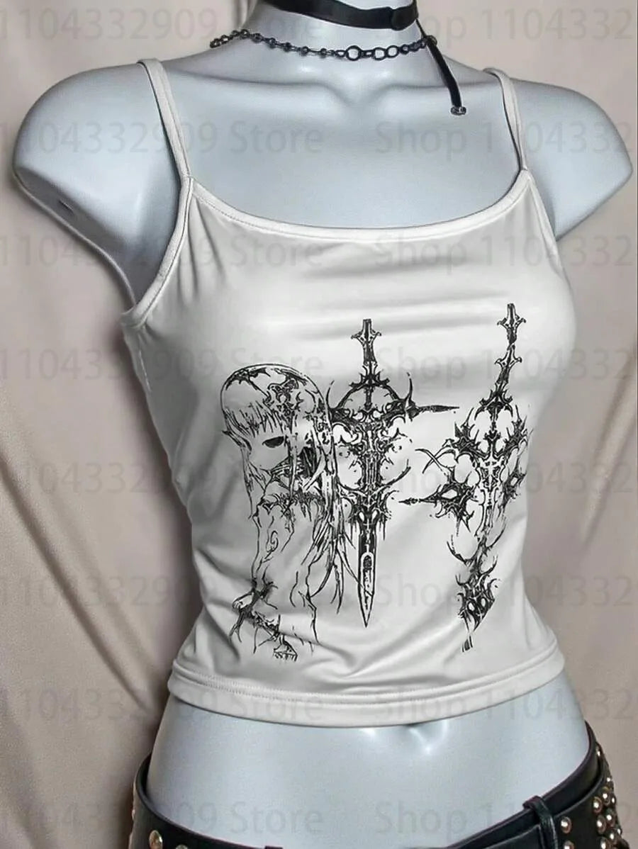 Goth Cartoon Crop Top