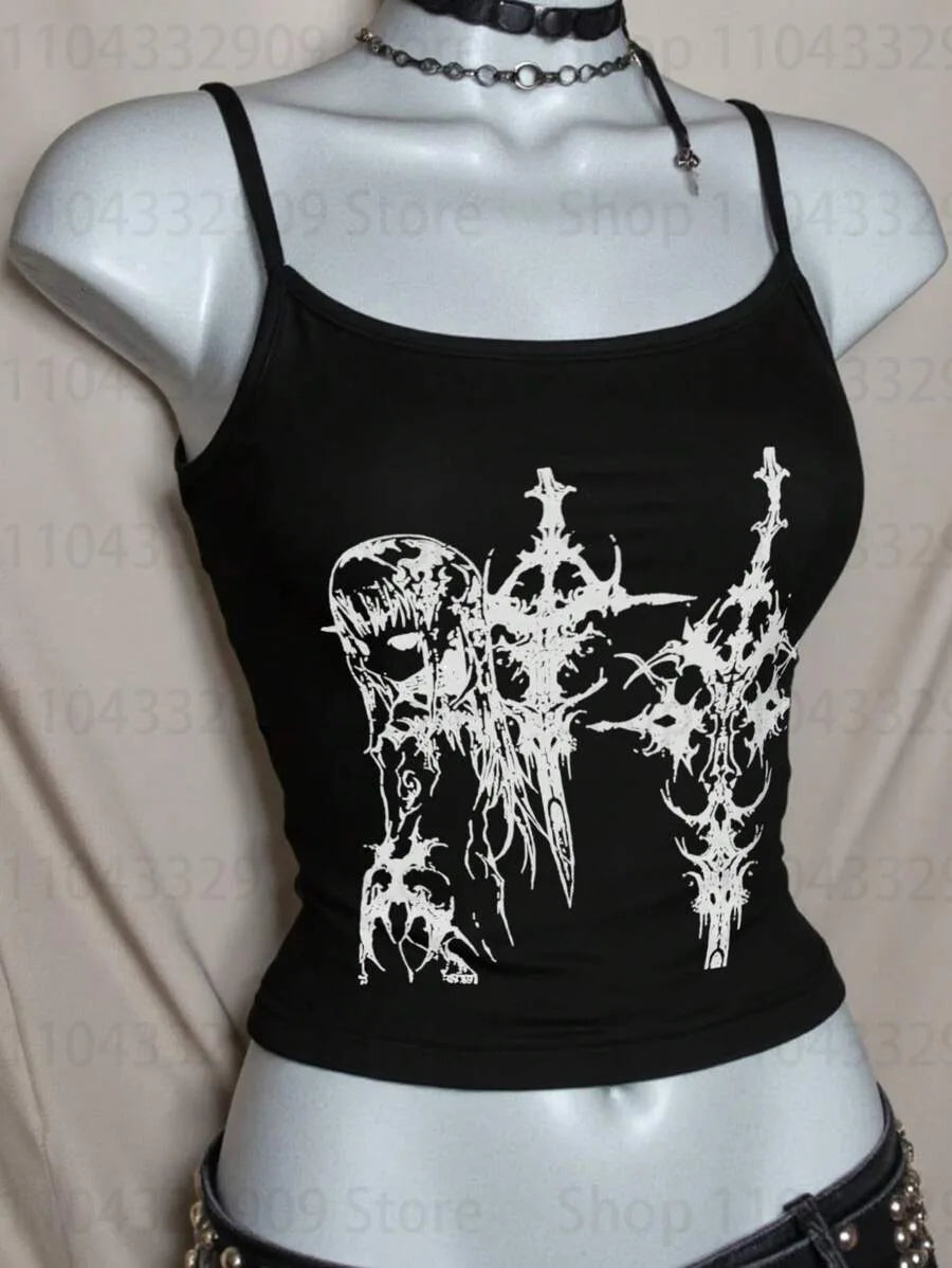 Goth Cartoon Crop Top