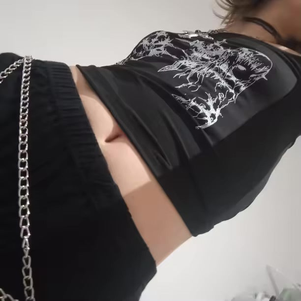 Goth Cartoon Crop Top