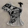 Off-shoulder Butterfly Tee
