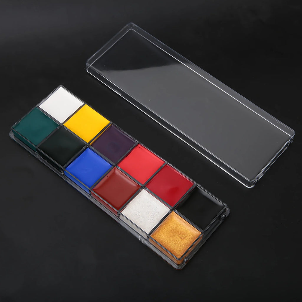 12-Color Non-Toxic Oil-Based Face & Body Paint