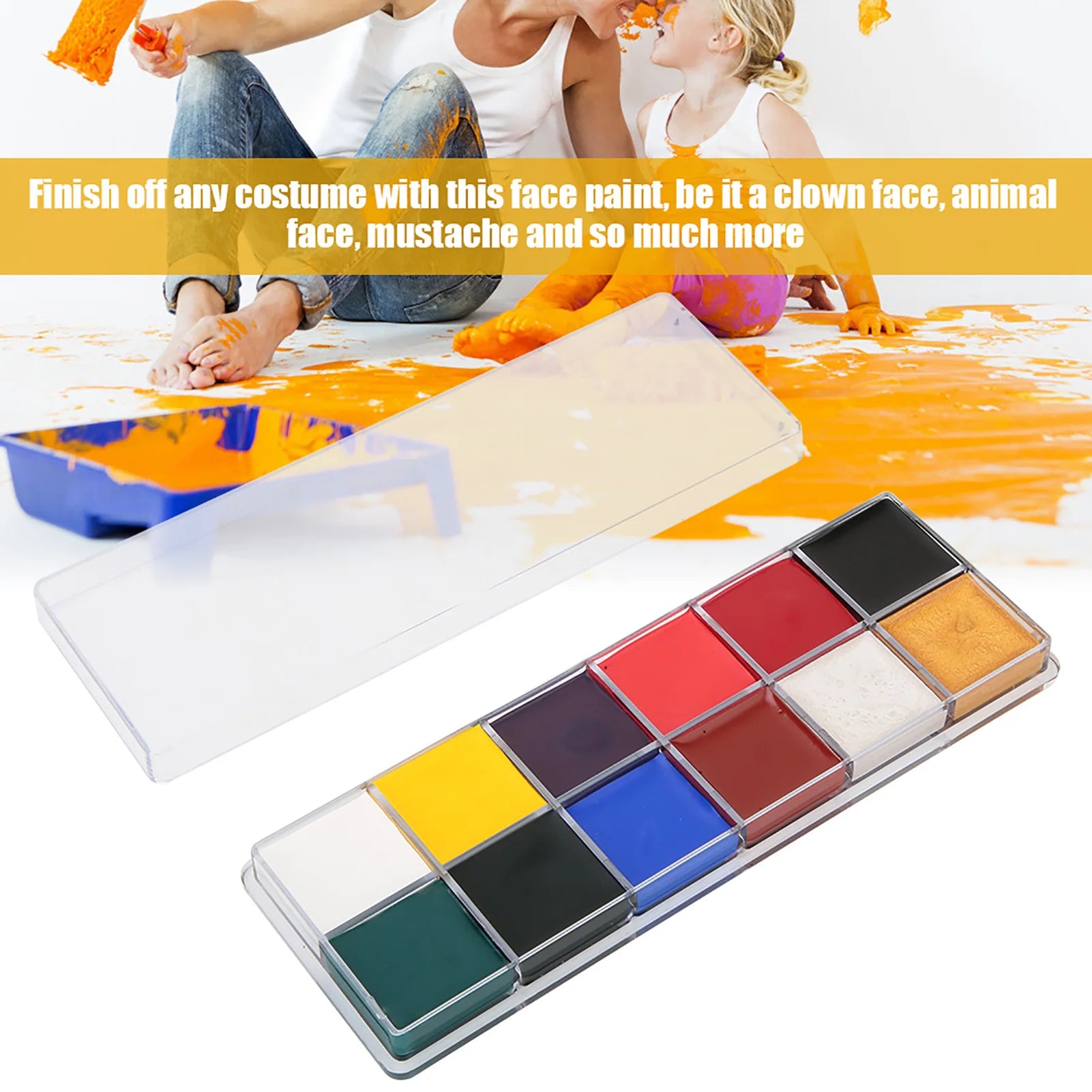 12-Color Non-Toxic Oil-Based Face & Body Paint