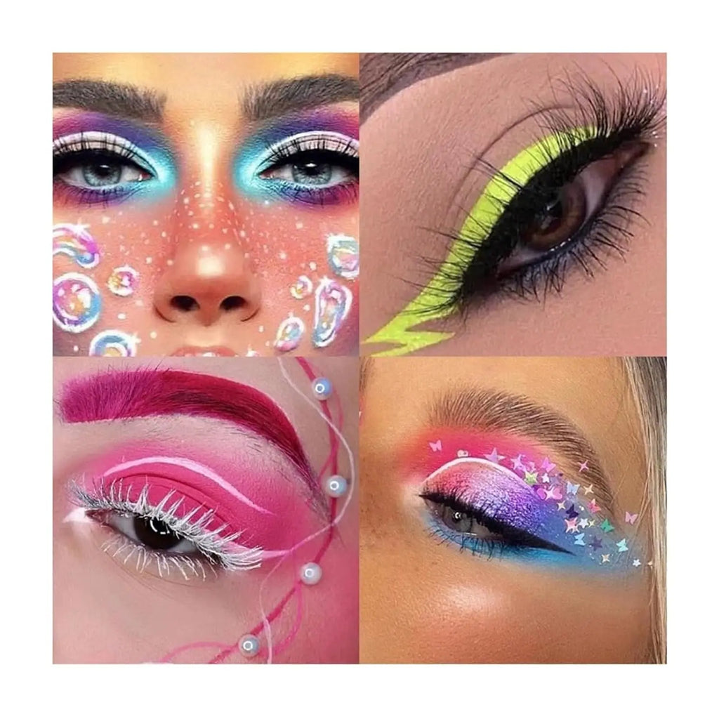 42-Color UV Neon Face & Body Paint Palette (Water-Based)