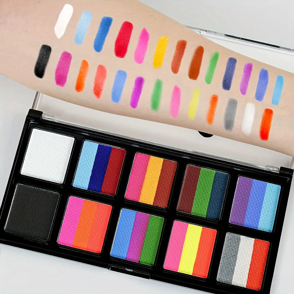 10 Multi Colour Water-Based Face and Body Paint (Pallette)