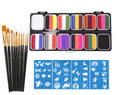 12-Grid Face & Body Painting Set – Water-Soluble Rainbow Palette Kit with Brushes & Stencils(2)