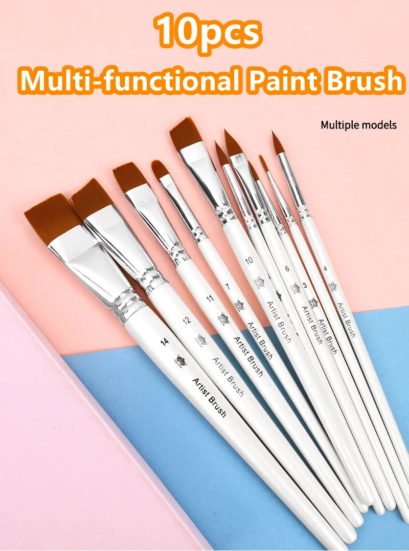 10-Piece Professional Face Painting Brush Set