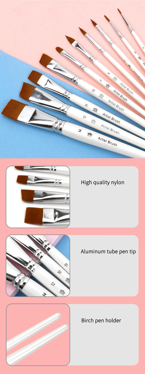 10-Piece Professional Face Painting Brush Set